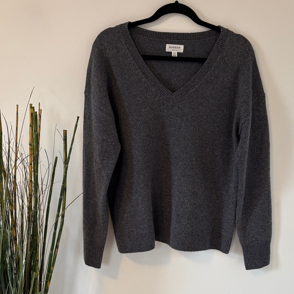 Hudson North Charcoal V-Neck Sweater for Women